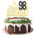 Happy 98th Birthday Cake Topper - Ninety eight-year-old Cake Topper 98th Birthday Cake Decoration 98th Birthday Party Decoration Gold and Black