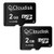 Cloudisk 2Pack 2 GB Micro SD Card MicroSD Memory Card Class 6 2 Pack 2GB