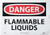 NMC D38PB OSHA Sign Legend DANGER - FLAMMABLE LIQUIDS 14 Length x 10 Height Pressure Sensitive Vinyl BlackRed on White