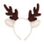 LUOEM Christmas and Holiday Party Headband Reindeer Antler Hair Hoop Headwear for Children Adult Costume Party Brown