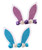 Cute Baby Girls Headband Bunny Rabbit Ears with Sequin Bows for Easter gift JHE01 2Pcs-Set B