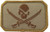 MilSpec Monkey Pirate Skull Morale Patch Desert Tan