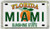 Miami Florida License Plate Acrylic Small Fridge Collector's Souvenir Magnet 2" X 1.25"