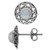 Silvershake Natural Moonstone 925 Sterling Silver Filigree Stud Post Earrings