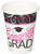 amscan Sparkling Pink   Black Graduation Party Paper Cups Tableware PinkBlack 9 oz