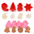 KAISHANE Christmas Themed MINI Cookie Cutter Embossing Mold Fondant Stamper Set - 8Pcs Plastic spring die Biscuits Pastry Cutter Set 3D Cookie Cake Plunger Cutter Baking Mould
