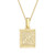 Joeyan Gold Square Initial H Necklace 26 Alphabet Letter Pendant Necklaces Engraved A-Z Tag Necklace for Women