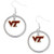 NCAA Virginia Tech Hokies Floating Logo Hoop Earrings