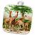 3D Rose Old Painting of Giraffes Pot Holder, 8" x 8"