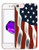 Ecute Clear Flexible Side Style Hard Back Case Compatible with iPhone 6S6- Flowing American Flag