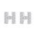 EVER FAITH 925 Sterling Silver Pave Cubic Zirconia Fashion Initial Alphabet Letter H Stud Earrings Clear