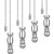 Boao Ceiling Fan Pull Chain Lighting Pendant Pull Chain Decorative Fan Pull Chain Extender Brushed Nickel Metal Pull Chain Extension Ceiling Fan Pulls for Ceiling Light Lamp Fan