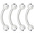 4pc Bioflex Clear 16g 516 8mm Barbell Curved Piercing Jewelry Tragus Daith Cartilage 3mm Clear Crystal Ball Bioplast - CZ