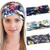 Fdesigner Boho Headbands Criss Cross Flower Knot Head Bands Turban Stretch Headwraps Twist Hairbands for Women and Girls style3