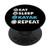 Eat Sleep Kayak Black PopSockets Grip and Stand for Phones and Tablets