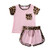 Toddler Infant Kid Baby Girl Shorts Outfit Short Sleeve Leopard T-Shirt Cheetah Print Pants Summer Clothes Set Pink1-2T