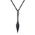 PAMTIER Men Stainless Steel Spear Point Arrowhead Spearhead Pendant Necklace Polished Black with Chain