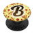 Letter B - Monogram Name Initials with a pizza pattern PopSockets PopGrip Swappable Grip for Phones   Tablets