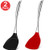2 Pieces Silicone Wok Spatula Stainless Steel Handle Turner Spatula Non-Stick Flexible Silicone Spatula Heat Resistant Spatula for Kitchen Utensil Cookware Cooking Baking and Mixing