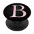 Pink watercolor Letter B Monogram On Black PopSockets Grip and Stand for Phones and Tablets