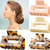 4 Pieces Leopard Printed Hair Claw Clip French Rectangle Hair Clamp Cellulose Acetate Hair Jaw Clip Banana Clip for Women Girls Hair Accessories