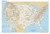 13x19 Anchor Maps United States General Reference Wall Map Poster - USA Foundational Series - Capitals Cities Roads Physical Features and Topography Rolled