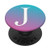 Silver White Letter J Initial Phone grip Pink Teal PopSockets PopGrip Swappable Grip for Phones   Tablets