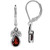Silvershake 1_66ct_ Natural Garnet 925 Sterling Silver Leaf Drop Dangle Leverback Earrings