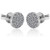 _925 Sterling Silver   Pave-Set Cubic Zirconia Petite Stud Earrings - Round Button