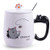Notrefly Cat Mug With Lid And Spoon Funny 3D Kitten Handle Ceramic Cat Coffee Mug Cat Tea Cup For Crazy Cat Lady Lovers Women Boy And Girls