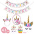 Unicorn Birthday Party Supply including Unicorn Horn Cake Topper Cupcake Toppers and Happy Birthday Banner Unicorn Headband for Girls Unicorn Party Decorations for Baby Shower or Birthday Party