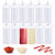 12Pcs Condiment Squeeze Bottles 8_4 oz Plastic Sauce Squeeze Squirt Bottles with Twist On Cap Lids and Measurements - for Ketchup BBQ Sauces Syrup Condiments Dressings Painting