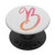 Pink orange watercolor Letter B Monogram On White PopSockets Grip and Stand for Phones and Tablets