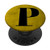 Black Pattern Initial Letter P On vintage Yellow PopSockets PopGrip Swappable Grip for Phones   Tablets