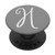 Silver White Initial Letter H On Light Grey PopSockets PopGrip Swappable Grip for Phones   Tablets