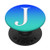 Silver White Letter J Initial Phone grip Turquoise Teal Blue PopSockets PopGrip Swappable Grip for Phones   Tablets