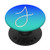 Silver White Letter J Initial Phone grip Turquoise Teal Blue PopSockets PopGrip Swappable Grip for Phones   Tablets