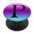 Black Pattern Initial Letter P On Teal Purple Pink Ombre PopSockets PopGrip Swappable Grip for Phones   Tablets