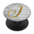 Golden Letter J On Vintage Gray Look PopSockets PopGrip Swappable Grip for Phones   Tablets