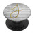 Golden Letter J On Vintage Gray Look PopSockets PopGrip Swappable Grip for Phones   Tablets