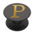 Golden Initial Letter P On Space Gray PopSockets PopGrip Swappable Grip for Phones   Tablets