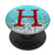 Red Initial Letter H On Silver Light Blue PopSockets PopGrip Swappable Grip for Phones   Tablets