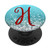 Red Initial Letter H On Silver Light Blue PopSockets PopGrip Swappable Grip for Phones   Tablets