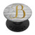 Golden Letter B On Vintage Gray Look PopSockets PopGrip Swappable Grip for Phones   Tablets