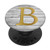 Golden Letter B On Vintage Gray Look PopSockets PopGrip Swappable Grip for Phones   Tablets