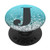 Dark Gray Initial Letter J On Silver Light Blue PopSockets PopGrip Swappable Grip for Phones   Tablets