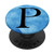 Black Pattern Initial Letter P On Blue Ocean Watercolor PopSockets PopGrip Swappable Grip for Phones   Tablets
