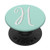 Silver White Initial Letter H On Mint Green PopSockets PopGrip Swappable Grip for Phones   Tablets
