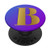 Golden Letter B On Purple Blue PopSockets PopGrip Swappable Grip for Phones   Tablets