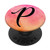 Black Pattern Initial Letter P On Pink Orange Watercolor PopSockets PopGrip Swappable Grip for Phones   Tablets